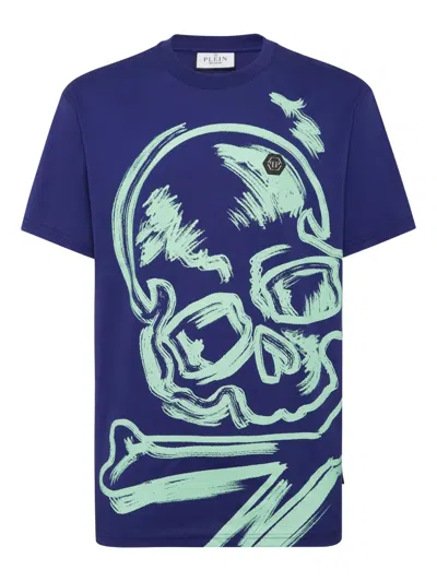 Philipp Plein Skull T-shirt In Blue