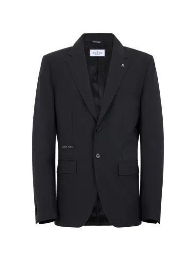 Philipp Plein Skull-plaque Single-breasted Blazer In Black