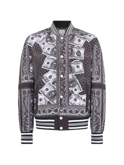 Philipp Plein Nylon Bomber Skull Dollar Men In Multi