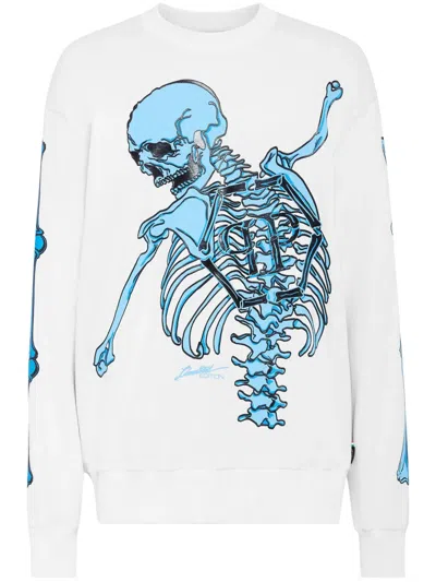 Philipp Plein Skull-print Cotton Sweatshirt In White