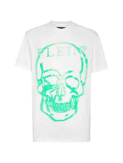 Philipp Plein 스컬 프린트 티셔츠 In White