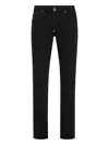 Philipp Plein Denim Trousers Super Straight Cut Skulls In Black