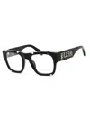 Philipp Plein Sleek Rectangular Eyeglasses 54mm In Black
