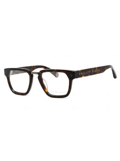 Philipp Plein Sleek Rectangular Eyeglasses With Clear Lenses - 51mm In Black