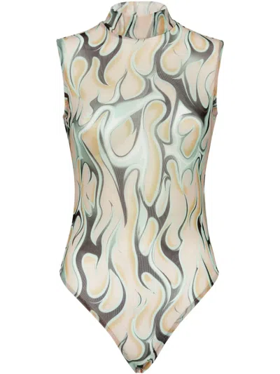Philipp Plein Sleeveless Flame Body In Neutrals