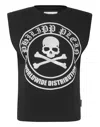 Philipp Plein Sleeveless T-shirt Crystal Skull With Crystals In Black