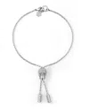Philipp Plein Sliding $kull Crystal Cable Chain Bracelet In Metallic