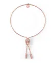Philipp Plein Sliding $kull Crystal Cable Chain Bracelet In Pink