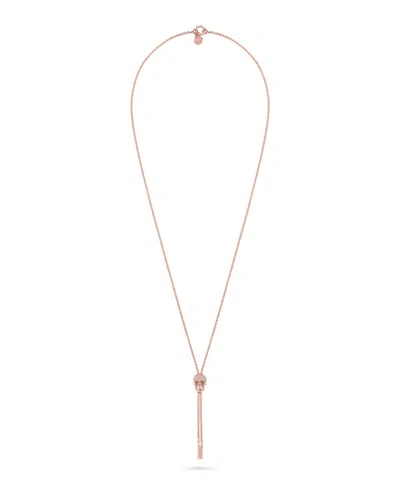 Philipp Plein Sliding $kull Crystal Cable Chain Necklace In Gold
