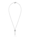 Philipp Plein Sliding $kull Crystal Cable Chain Necklace In Silver