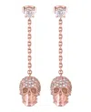 Philipp Plein Sliding $kull Crystal Dangle Earrings In Multi