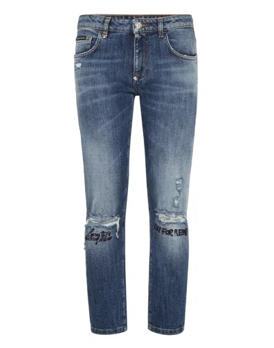 Philipp Plein Slim Boyfriend Statement In Multi