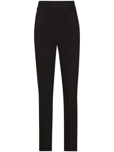 Philipp Plein Slim-cut Crepe Trousers In 黑色