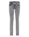 Philipp Plein Crystal-embellished High-waisted Jeans In Grey