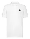 Philipp Plein Skull Pattern Short-sleeved Polo Shirt In White