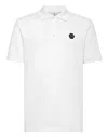 Philipp Plein Skull Pattern Short-sleeved Polo Shirt In White