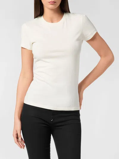 Philipp Plein Slim-fit Cotton T-shirt With Tone-on-tone Logo In White