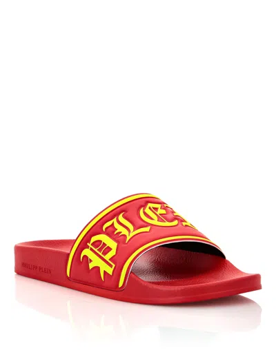 Philipp Plein Slipper Gothic Plein In Red