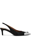 Philipp Plein Sllingback Mix Strass Pumps In Black