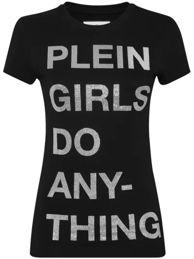 Philipp Plein Slogan-print T-shirt In "02 Black"