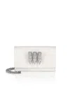 Philipp Plein Small Croco Embossed Clutch Eagle In White