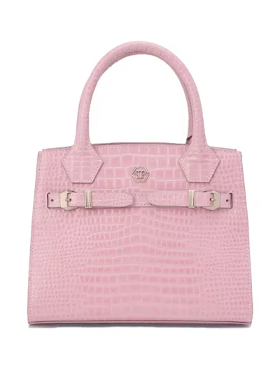 Philipp Plein Kleine Cynthia Tote Bag Mit Kroko-effekt In Pink