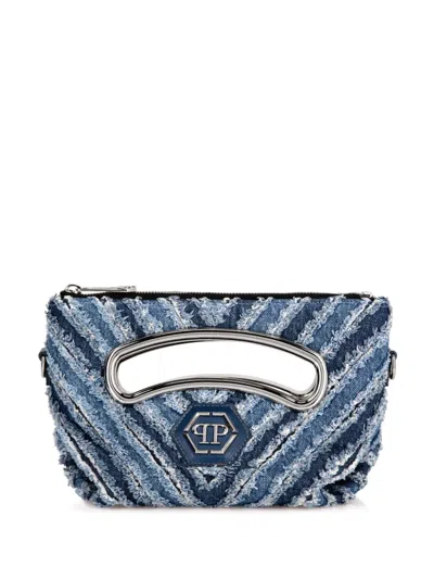Philipp Plein Small Denim Tote Bag In Blue