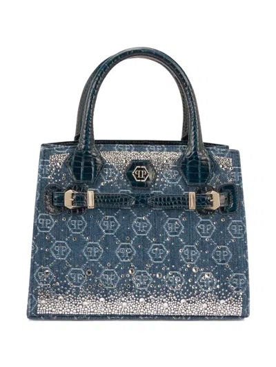 Philipp Plein Kleiner Tote Bag Mit Logo In Blue