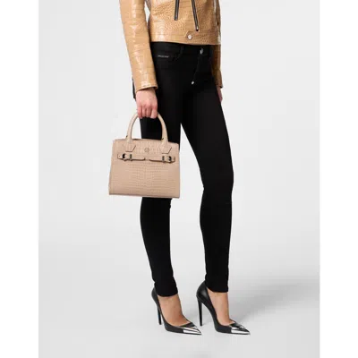 Philipp Plein Small Shopper Bag Cocco Women In Beige