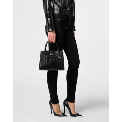 Philipp Plein Small Shopper Bag Cocco Women In Black