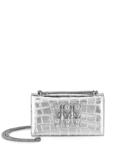 Philipp Plein Small Skull-appliqué Shoulder Bag In Silver