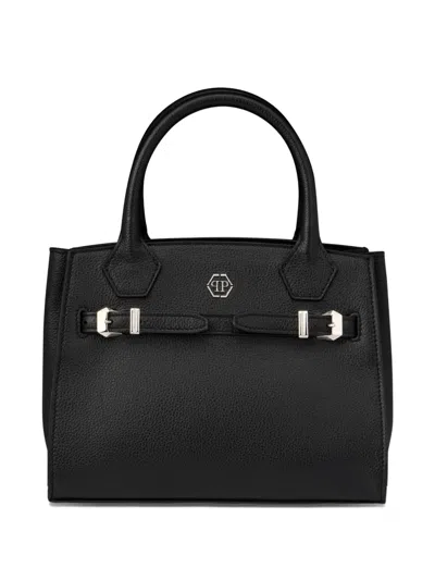 Philipp Plein Small Top-handle Leather Tote Bag In Black