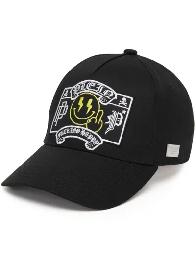 Philipp Plein Smile Baseball Cap In Black