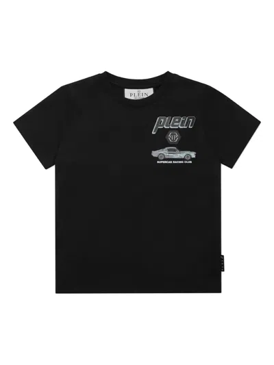 Philipp Plein Kids' Smile Jersey T-shirt In Schwarz