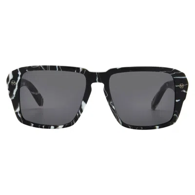 Philipp Plein Smoke Square Ladies Sunglasses Spp081 0z21 55 In Black