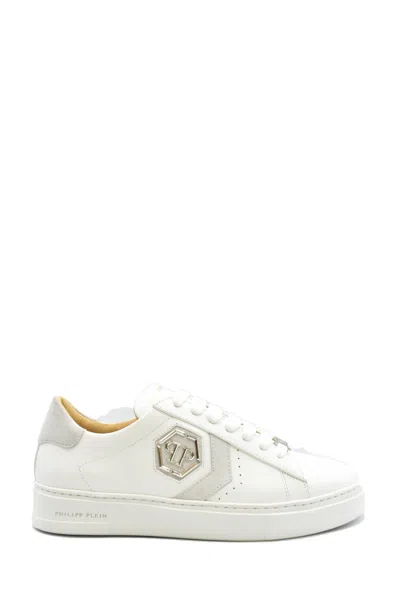 Philipp Plein Smooth Leather Fads Sneakers In White