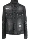 Philipp Plein Jeansjacke Mit Schlange In Grey