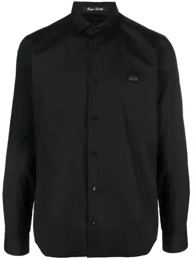 Philipp Plein Snake Detail Long-sleeve Shirt In Black