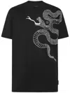 Philipp Plein T-shirt Round Neck Ss Snake In Black