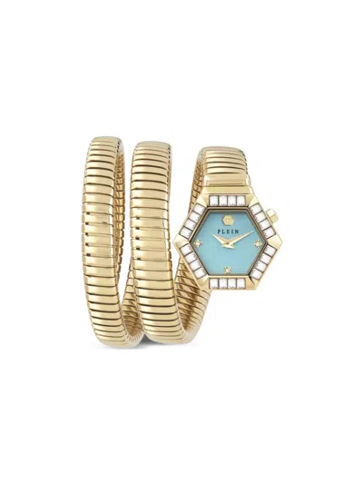 Philipp Plein Snake Hexagon 28mm In Blue