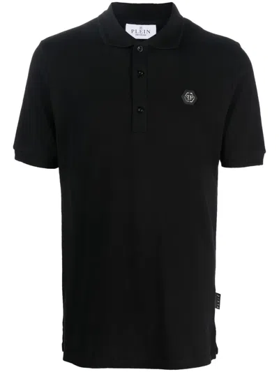 Philipp Plein Snake-logo Polo Shirt In Schwarz