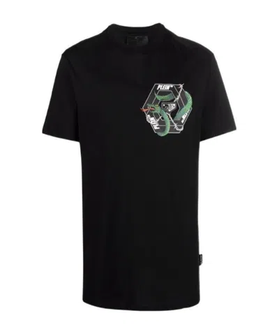 Philipp Plein Snake-print Short-sleeve T-shirt In Black