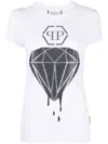 Philipp Plein Snakeskin-print Cotton T-shirt In White