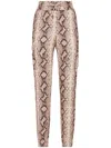 Philipp Plein Snakeskin-print Satin Cargo Trousers In Nude