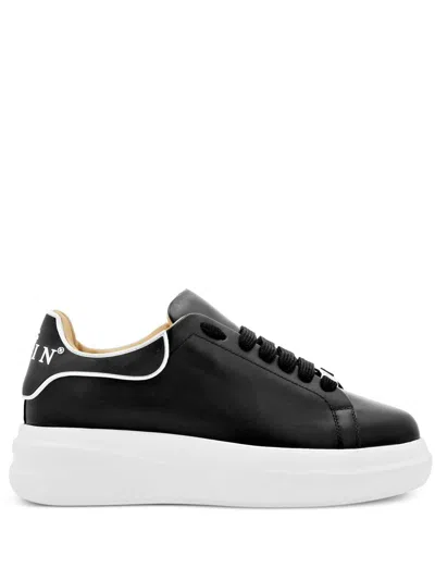 Philipp Plein Black Low-top Sneakers In Animal Print
