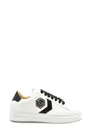 Philipp Plein Lo-top Leather Arrow Force Studs Sneakers In Black