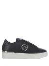 Philipp Plein Iconic Plain-plaque Croc-effect Sneakers In Black