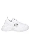 Philipp Plein Hi Top Sneakers In White Jersey In White