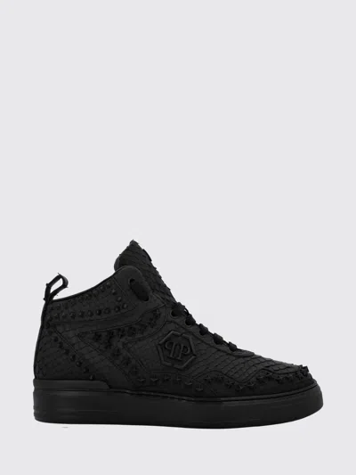 PHILIPP PLEIN PHILIPP PLEIN PYTHON LEATHER SNEAKERS WITH STAR STUDS,I43201002