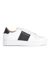 Philipp Plein Mix Leather Lo-top Sneakers Hexagon In White